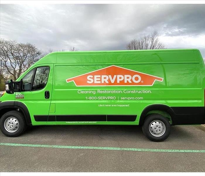 Green SERVPRO van.