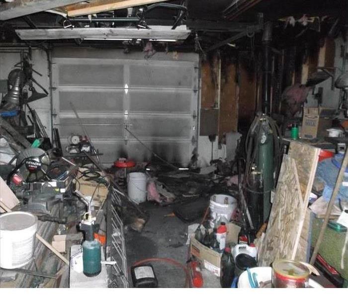 Fire damaged garage