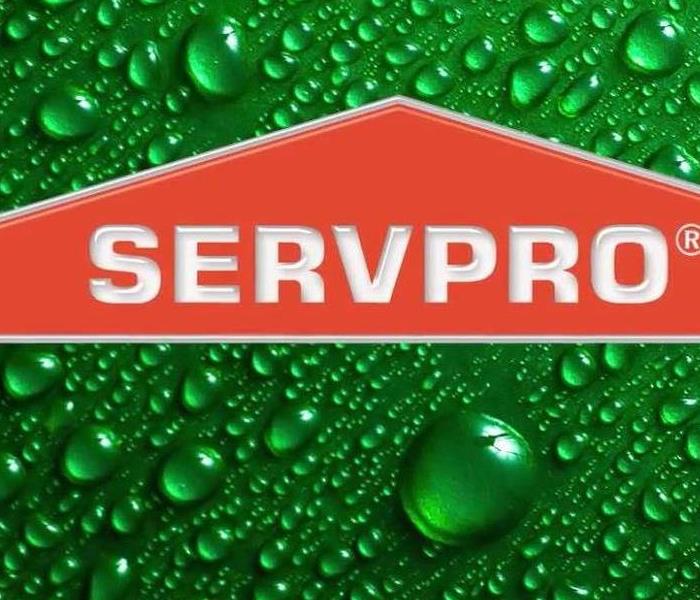 orange SERVPRO logo with green background